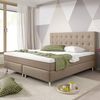 Boxspringbett Köln Plus 180x200 cm Webstoff Muddy mit Topper-Optik Bild 4