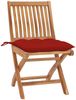 vidaXL Gartenstühle 2 Stk. mit Roten Kissen Massivholz Teak 3062454 Bild 2