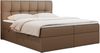 Boxspringbett mit Kopfteil und Topper, Doppelbett - RICO - 200x200cm - Braun Kunstleder - H3 Bild 3