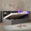 Kinderbett 90×200 cm mit Stauraum, LED und Steckdose, hydraulisch, Grau, ohne Matratze Bild 5