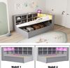 Kinderbett 90×200 cm mit Stauraum, LED und Steckdose, hydraulisch, Grau, ohne Matratze Bild 3