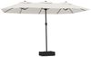 vidaXL Doppel-Sonnenschirm mit LED-Leuchten Sandweiß 449x265 cm 362953 Bild 2