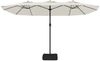 vidaXL Doppel-Sonnenschirm mit LED-Leuchten Sandweiß 449x265 cm 362953 Bild 5
