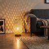 LED Tischleuchte, Bambusgeflecht naturfarben, Schalter, H 46 cm Bild 3