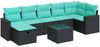 vidaXL 8-tlg. Garten-Sofagarnitur mit Kissen Schwarz Poly Rattan 3325413 Bild 2