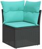 vidaXL 8-tlg. Garten-Sofagarnitur mit Kissen Schwarz Poly Rattan 3325413 Bild 4