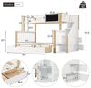 Flieks Etagenbett, Kinderbett mit Tafel Treppe Schubladen 90x200cm+140x200cm Bild 4
