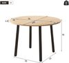 Merax 100cm Klappbarer Esstisch, geeignet für 2-4 Personen, rund, Metallbeine, klappbare Tischplatte, geeignet für kleine Wohnungen, Eichenfarbe Bild 4