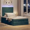 vidaXL Ottoman-Bett mit Matratzen & LEDs Dunkelgrün 120x190 cm Samt 3314237 Bild 3