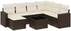 vidaXL 8-tlg. Garten-Sofagarnitur mit Kissen Braun Poly Rattan 3251650 Bild 2