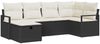 vidaXL Sofa Set mit Kissen mit Speicher Schwarz und Creme Poly-Rattan 3359176 Bild 2