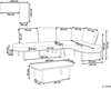 POLLINA 4-Sitzer Gartensofa mit Tisch Grün Metall Bild 2