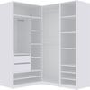 Marmex Möbel TRES SET 13B offener Kleiderschrank, Kleiderregale und Kleiderstange, modularer Einbauschrank, laminierte Spanplatte, weiß, 90x206x51 cm Bild 5