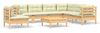 vidaXL 8-tlg. Garten-Lounge-Set mit Creme Kissen Massivholz Kiefer 3096725 Bild 2