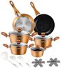 HOMELUX Topf-Set Induktions Töpfe Set Classic Antihaftbeschichtung Kochtopfset, Aluminium (Kochgeschirr-Set, 15-tlg, 3x Kochtopf, 2x Bratpfanne,1x Saucentopf,4x Glasdeckel,5x Zubehör), Induktionsgeeignet Bild 5