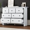 Landhausstil Sideboard mit 7 Schubladen, seidige Auszugsschienen, Kippsicherung, verstellbare Füße, 152*40*89cm, weiß Bild 3