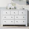 Landhausstil Sideboard mit 7 Schubladen, seidige Auszugsschienen, Kippsicherung, verstellbare Füße, 152*40*89cm, weiß Bild 2