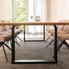 HOME DELUXE Essgruppe Eckig AVENCIA inkl. U-Fuß - 240 x 120 cm Light Oak 6 Stühle Grau Bild 2
