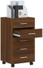 vidaXL Schubladenschrank mit Rollen Braun Eichen-Optik Holzwerkstoff 342676 Bild 4