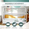 Kinderbett 90x200 cm Bodenbett Hausbett Holzbett Rausfallschutz Montessori Bett Weiß Kleinkinderbett Lattenrost Bild 5