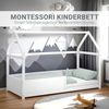 Kinderbett 90x200 cm Bodenbett Hausbett Holzbett Rausfallschutz Montessori Bett Weiß Kleinkinderbett Lattenrost Bild 4