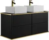 Vente-unique - KELIZA Waschbeckenmöbel Holz, Platte Schwarz - B 47 cm x H 54 cm x L 120 cm Bild 3