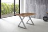 Esstisch Baumkante massiv Akazie natur 180 x 90 silber X-Gestell LUBIN 76509200 Bild 3
