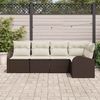 vidaXL Gartensofa-set mit Kissen 5 pcs Braun und Weiß Poly-Rattan 3354707 Bild 3