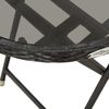 vidaXL Beistelltisch Schwarz 60 cm Poly Rattan und Hartglas 46203 Bild 5