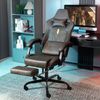 Ergonomischer Gaming Stuhl mit Fußstütze Lendenwirbelstütze Grey Bild 2
