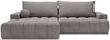 GRAINGOLD Ecksofa Havi, Sofa L-Form mit Bettkasten, gesteppte Sitzfläche, Schlaffunktion, Velour-Stoff, Grau, Links Bild 2