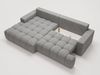 GRAINGOLD Ecksofa Havi, Sofa L-Form mit Bettkasten, gesteppte Sitzfläche, Schlaffunktion, Velour-Stoff, Grau, Links Bild 5