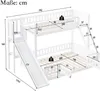 Etagenbett Massivholz 90x200 & 140x200 cm – Kinderbett mit Rutsche, Regal, Treppe, Lattenrost und Absturzschutz Bild 5