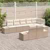 vidaXL Gartensofa-set mit Speicher 8 pcs Beige und Creme Poly Rattan 3355780 Bild 3