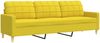 vidaXL 3-tlg. Sofagarnitur mit Fußhocker Hellgelb Stoff 3278332 Bild 5