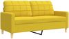 vidaXL 3-tlg. Sofagarnitur mit Fußhocker Hellgelb Stoff 3278332 Bild 4