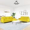 vidaXL 3-tlg. Sofagarnitur mit Fußhocker Hellgelb Stoff 3278332 Bild 3