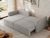 L-förmiges Ecksofa mit Armlehnen, für das Wohnzimmer, Schlaffunktion und Bettkästen, Wellenfeder am Sitz, losen Kissen - MESTO - Hellgrau Plüschstoff - linke Seite Bild 4