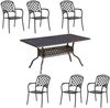 Inko 7-teilige Sitzgruppe Alu-Guss bronze Tisch 120x80x74 cm cm mit 6 Sesseln Tisch 120x80 cm mit 6x Sessel Urban Bild 3
