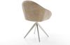Esszimmerstuhl Gaio-Flex Mikrofaser Beige Vintage Kreuzgestell kantig Edelstahl Bild 5