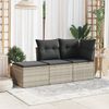 vidaXL Gartenhocker mit Kissen Hellgrau 55x55x37 cm Poly Rattan 366181 Bild 3