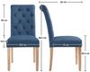 Yaheetech 2er Set Esszimmerstühle mit hoher Rückenlehne, Beine aus Massivholz, Kunstleder, 45,5 x 62 x 98,5 cm, Blau-Leinen Bild 3