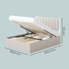 VASAGLE Bettgestell, 160 x 200 cm, hochklappbar Lattenrost, Stauraum unter dem Bett, mit Kopfteil, beige Bild 5