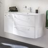 FACKELMANN VERONA Waschbecken mit Unterschrank 115 cm breit, Weiß, Waschbecken Gussmarmor Weiß + Unterschrank Türanschlag links Bild 2