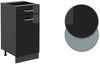 Küchenunterschrank R-Line Schwarz Hochglanz 40 cm AP Marmor Vicco Bild 5