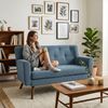 CLP Sofa Kioni Cordbezug 2-Sitzer komfortabel gepolstert bis 240 kg belastbar,blau Bild 4