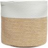 vidaXL Aufbewahrungskorb Braun und Weiß Ø40x35 cm Baumwolle 358468 Bild 2