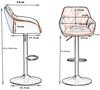 JYMTOM Barhocker höhenverstellbarer, drehbarer Bistrohocker mit Rückenlehne (2 St), mit Samtmaterial, 360° drehbar, komfortabel Bild 2
