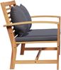 vidaXL Gartenbank- und Tischset mit Polster 2 Stück Massivholz Teak 42006409 Bild 5