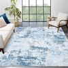 GarveeMore Teppich Faltbarer Kurzflor-Teppich für Wohnzimmer & Schlafzimmer & Flur, rechteckig, Höhe: 6 mm, waschbar, rutschhemmende Rückseite, abstrakt, hellblau Bild 2